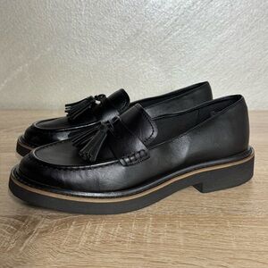 Splendid Caio Women 9.5 M Black Leather Loafers Tassels